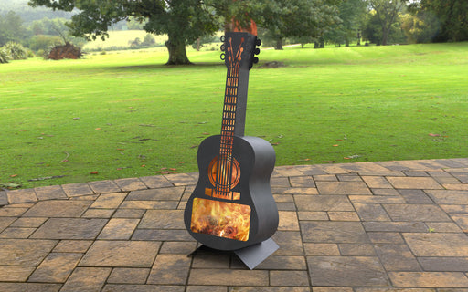 Picture - 7. Guitar classic h41'' Garden Fireplace. FirePit. Metal Art Decoration. Files DXF, SVG for CNC, Plasma, Laser, Waterjet.  