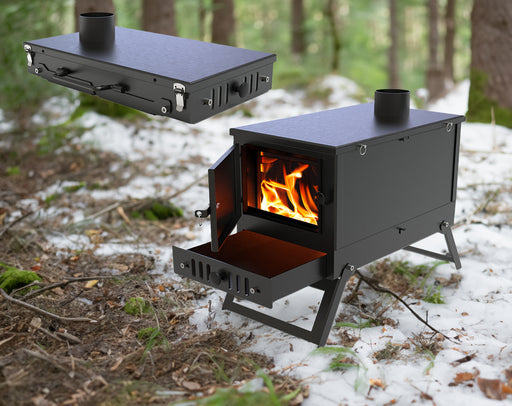 Picture - 1. Tent Stove. Tourist Portable firewood stove. DXF files for plasma, laser, CNC.