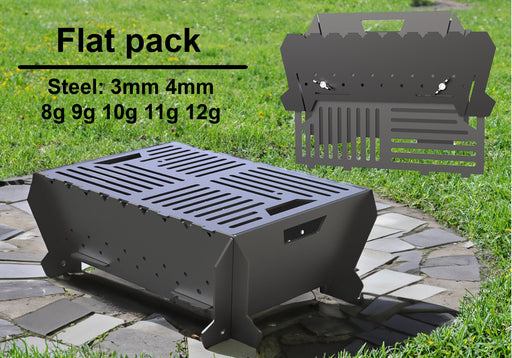 Picture - 1. Flat pack, Campfire pit for camping, mangal, fire pit, grill and bbq. DXF files for plasma, laser, CNC. Firepit.