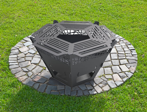 Picture - 1. Pentagon with ornament fire pit, grill and bbq. DXF files for plasma, laser, CNC. Firepit.