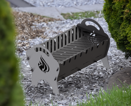 Picture - 1. Fire pit with fire, grill and bbq. DXF files for plasma, laser, CNC. Firepit.