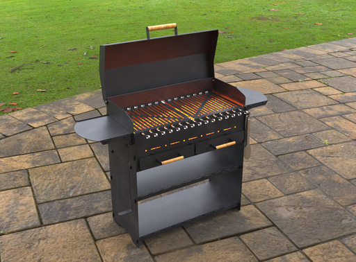 Picture - 1. Collapsible grill with an ashtray and a lid. Files DXF, SVG for CNC, Plasma, Laser, Waterjet. Brazier. FirePit. Barbecue.
