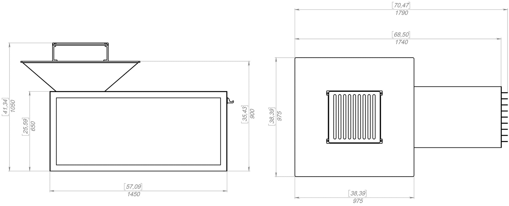 Picture - 9. Fire pit square niche for firewood V2. Campfire pit for camping, mangal, fire pit, grill and bbq. DXF files for plasma, laser, CNC. Firepit.