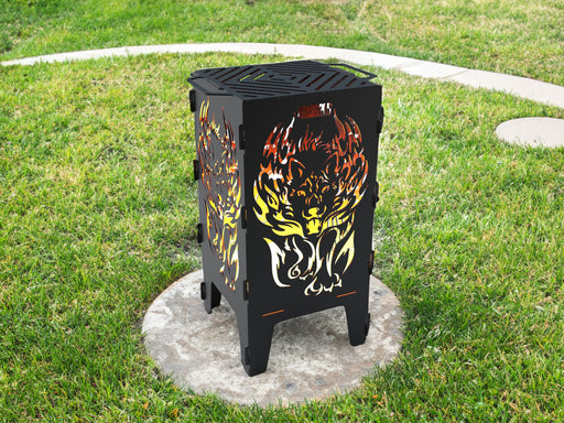 Picture - 1. Fire Wolf fire pit, grill and bbq. DXF files for plasma, laser, CNC. Firepit.