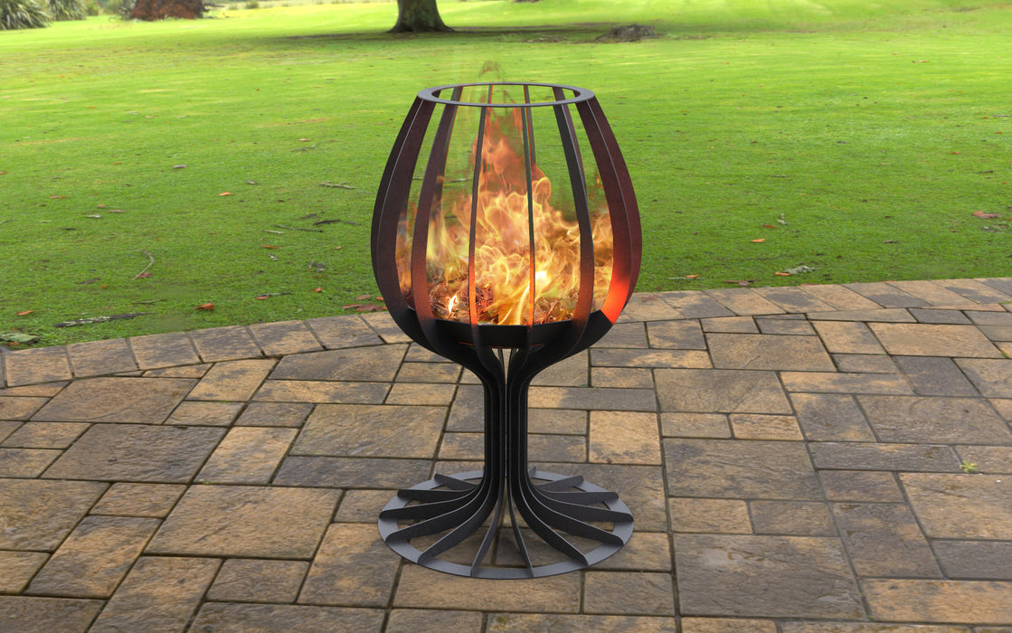 Picture - 1. Wineglass Fire pit. Files DXF, SVG for CNC, Plasma, Laser, Waterjet. Garden Fireplace. FirePit. Metal Art Decoration.