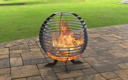 Picture - 1. Sphere Ball with a cutout. Files DXF, SVG for CNC, Plasma, Laser, Waterjet. Garden Fireplace. FirePit. Metal Art Decoration.