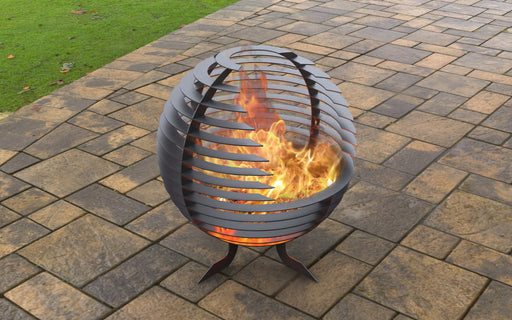 Picture - 2. Sphere Ball with a cutout. Files DXF, SVG for CNC, Plasma, Laser, Waterjet. Garden Fireplace. FirePit. Metal Art Decoration.