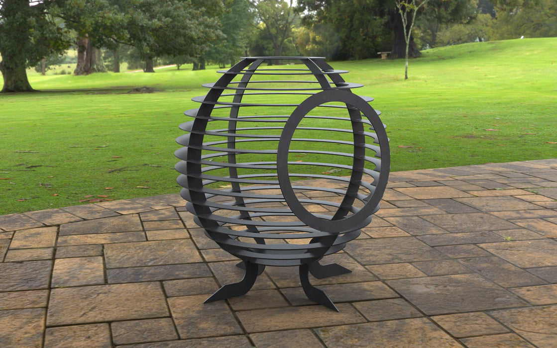 Picture - 4. Sphere Ball with round hole. Files DXF, SVG for CNC, Plasma, Laser, Waterjet. Garden Fireplace. FirePit. Metal Art Decoration.