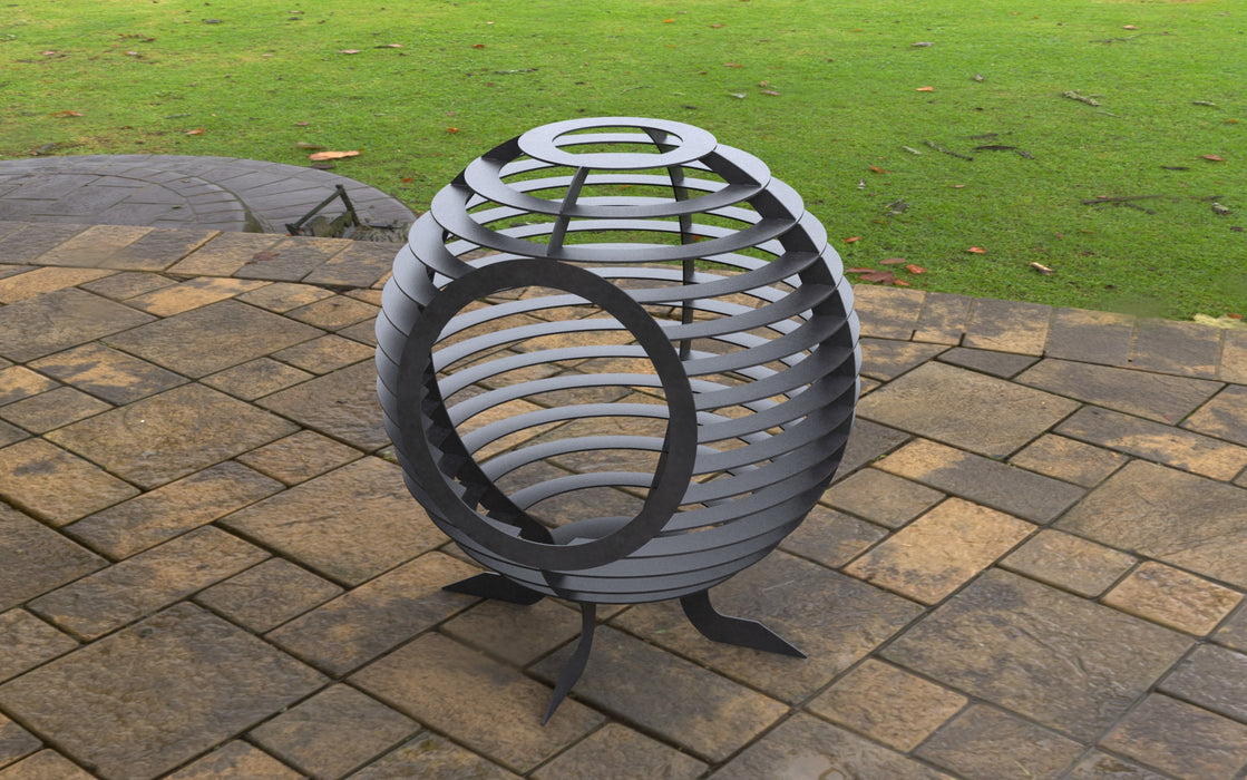 Picture - 7. Sphere Ball with round hole. Files DXF, SVG for CNC, Plasma, Laser, Waterjet. Garden Fireplace. FirePit. Metal Art Decoration.