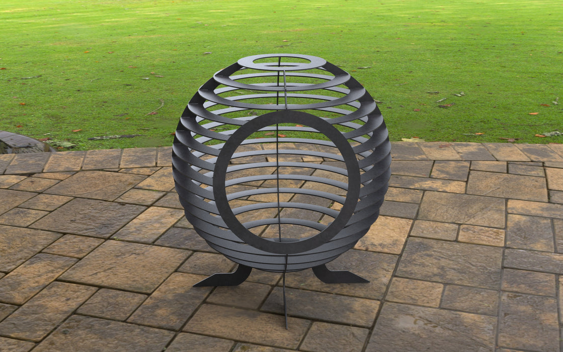 Picture - 8. Sphere Ball with round hole. Files DXF, SVG for CNC, Plasma, Laser, Waterjet. Garden Fireplace. FirePit. Metal Art Decoration.