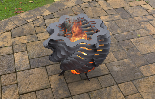 Picture - 1. Segmental Twisted Fire Pit. Files DXF, SVG for CNC, Plasma, Laser, Waterjet. Garden Fireplace. FirePit. Metal Art Decoration.