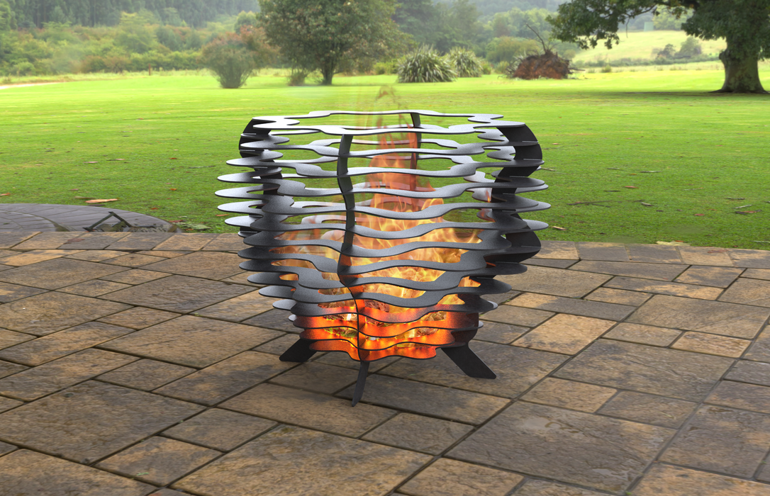Picture - 3. Segmental Twisted Fire Pit. Files DXF, SVG for CNC, Plasma, Laser, Waterjet. Garden Fireplace. FirePit. Metal Art Decoration.