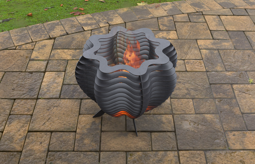 Picture - 1. Segmental Octahedral Fire Pit. Files DXF, SVG for CNC, Plasma, Laser, Waterjet. Garden Fireplace. FirePit. Metal Art Decoration.