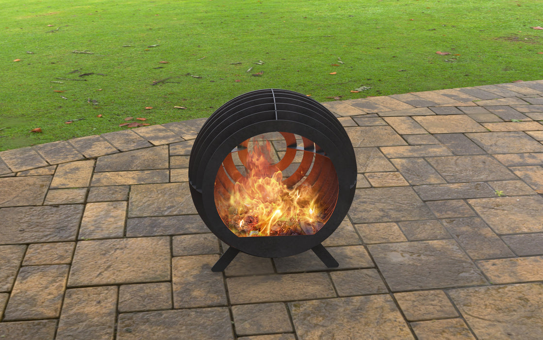 Picture - 6. Sphere Fire Ball with legs. Files DXF, SVG for CNC, Plasma, Laser, Waterjet. Garden Fireplace. FirePit. Metal Art Decoration.