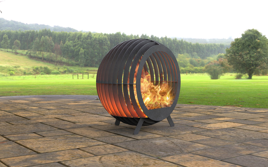 Picture - 3. Sphere Fire Ball with legs. Files DXF, SVG for CNC, Plasma, Laser, Waterjet. Garden Fireplace. FirePit. Metal Art Decoration.