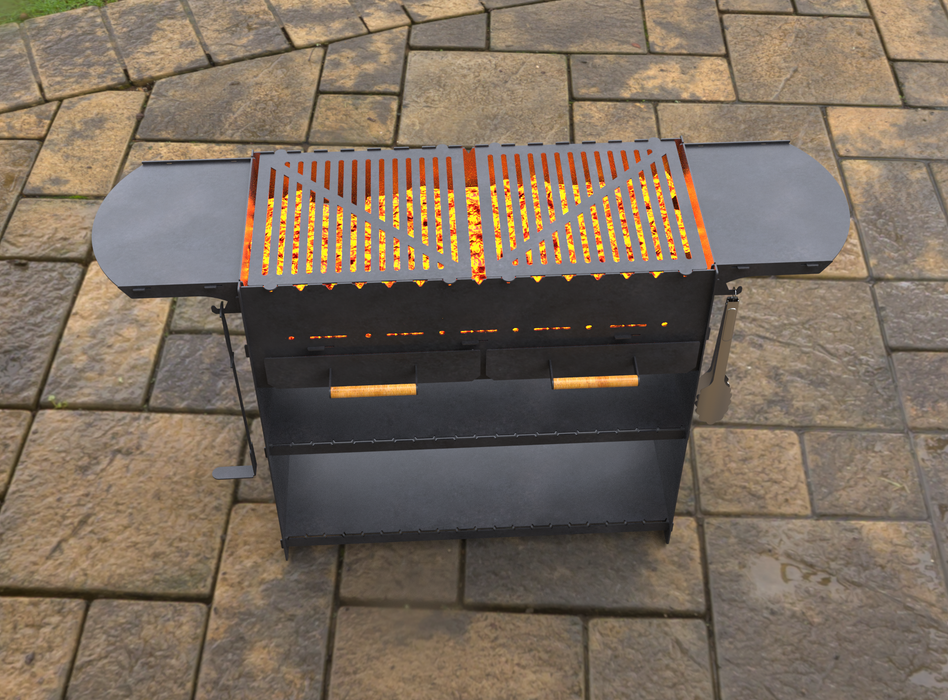 Picture - 3. Collapsible grill with an ashtray. Files DXF, SVG for CNC, Plasma, Laser, Waterjet. Brazier. FirePit. Barbecue.