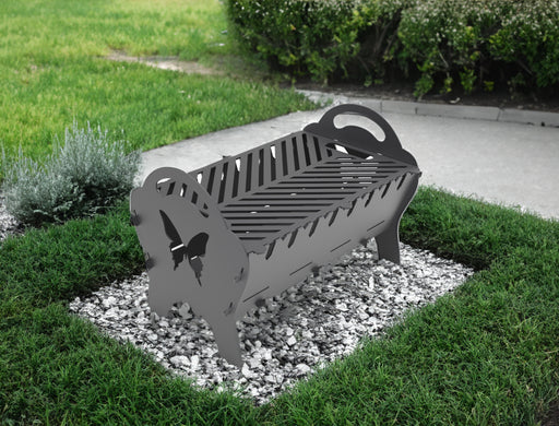 Picture - 1. Fire pit with butterfly, grill and bbq. DXF files for plasma, laser, CNC. Firepit.