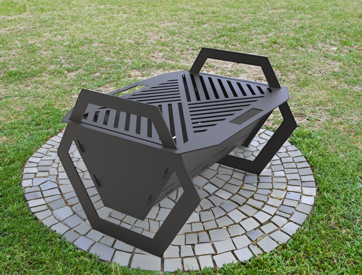 Fire Pit Grill with CNC Grill Top 30″