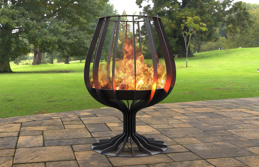 Picture - 2. Cognac, Brandy Glass Fire pit,. Files DXF, SVG for CNC, Plasma, Laser, Waterjet. Garden Fireplace. FirePit. Metal Art Decoration.