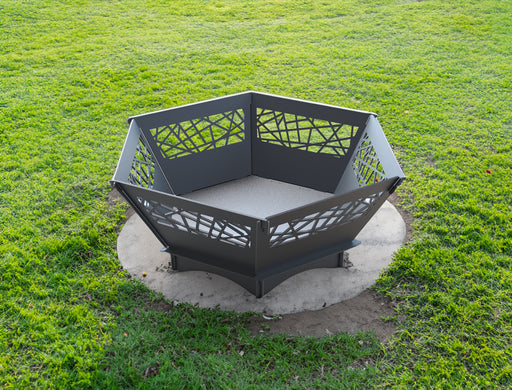 Picture - 1. Hexagon V1 fire pit for camping or backyard. DXF files for plasma, laser, CNC. Firepit.