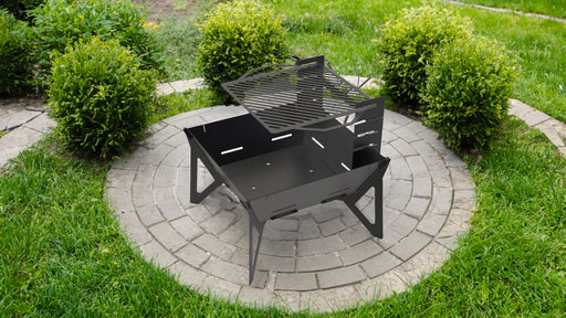 Picture - 1. Square V3 32" fire pit, grill and bbq. DXF files for plasma, laser, CNC. Firepit.