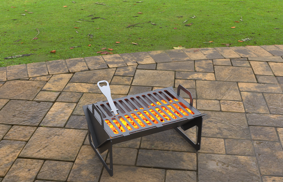 Picture - 4. Small Flat pack Fire Pit Grill. Files DXF, SVG for CNC, Plasma, Laser, Waterjet. Brazier. FirePit. Barbecue.