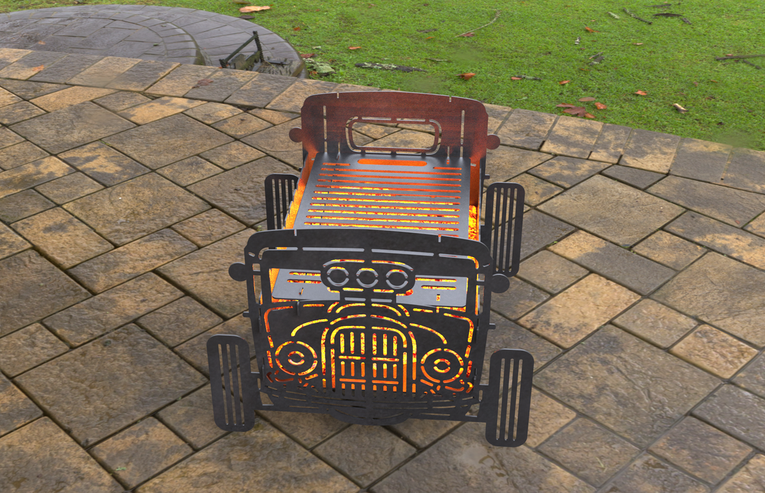 Picture - 6. Hot Rod Fire Pit Grill. Files DXF, SVG for CNC, Plasma, Laser, Waterjet. Brazier. FirePit. Barbecue.