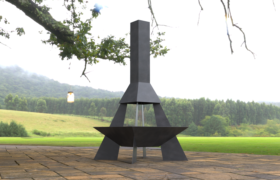 Picture - 6. Pyramid Rocket Big Fire Pit. Files DXF, SVG for CNC, Plasma, Laser, Waterjet. Garden Fireplace. FirePit. Metal Art Decoration.