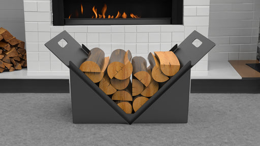 Picture - 1. Firewood Rack V2, Portable fire log rack. DXF files for plasma, laser, CNC. Firewood holder for indoors.