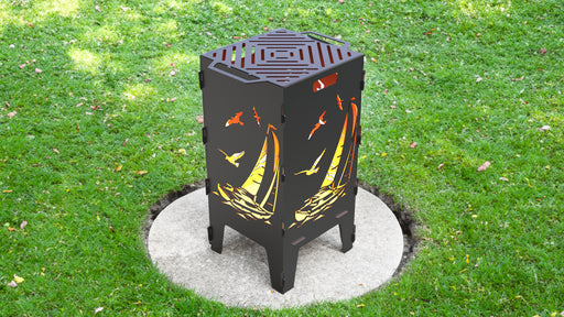 Picture - 1. Sailboat fire pit, grill and bbq. DXF files for plasma, laser, CNC. Firepit.