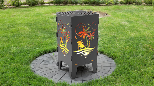 Picture - 1. Palm fire pit, grill and bbq. DXF files for plasma, laser, CNC. Firepit.