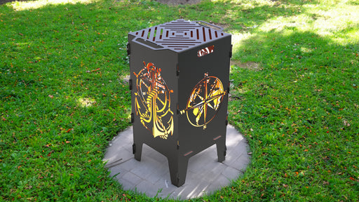 Picture - 1. Compass and Anchor fire pit, grill and bbq. DXF files for plasma, laser, CNC. Firepit.