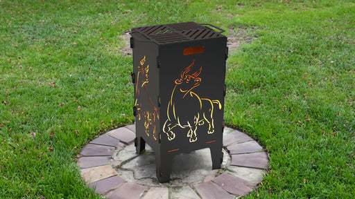 Picture - 1. Bull fire pit, grill and bbq. DXF files for plasma, laser, CNC. Firepit.