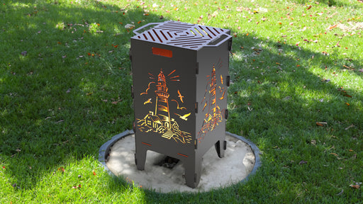 Picture - 1. Lighthouse fire pit, grill and bbq. DXF files for plasma, laser, CNC. Firepit.