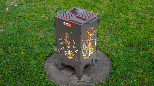 Picture - 1. Lighthouse and Anchor fire pit, grill and bbq. DXF files for plasma, laser, CNC. Firepit.