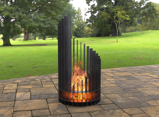 Picture - 1. Twisted high Fire Pit d24''. Files DXF, SVG for CNC, Plasma, Laser, Waterjet. Garden Fireplace. FirePit. Metal Art Decoration.