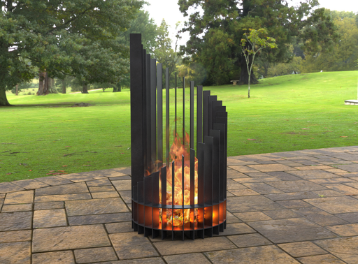 Picture - 2. Twisted high Fire Pit d24''. Files DXF, SVG for CNC, Plasma, Laser, Waterjet. Garden Fireplace. FirePit. Metal Art Decoration.