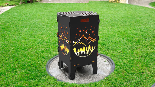 Picture - 1. Mountains fire pit, grill and bbq. DXF files for plasma, laser, CNC. Firepit.