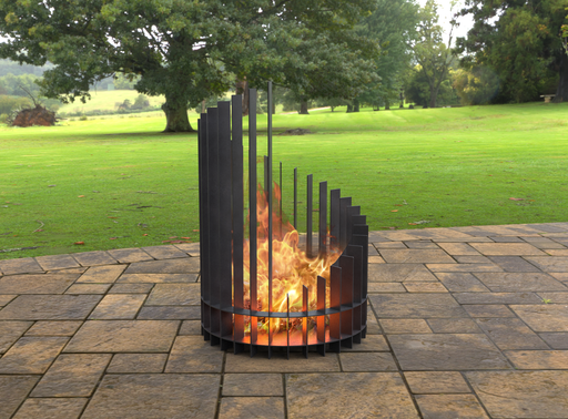 Picture - 1. Twisted high Fire Pit d31.5''. Files DXF, SVG for CNC, Plasma, Laser, Waterjet. Garden Fireplace. FirePit. Metal Art Decoration.