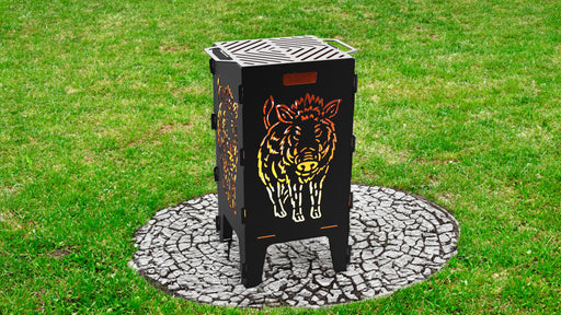 Picture - 1. Boar fire pit, grill and bbq. DXF files for plasma, laser, CNC. Firepit.