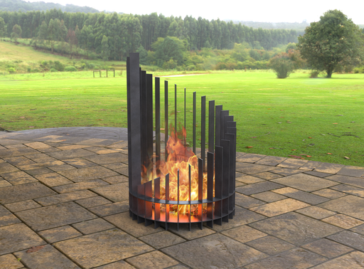 Picture - 2. Twisted high Fire Pit d31.5''. Files DXF, SVG for CNC, Plasma, Laser, Waterjet. Garden Fireplace. FirePit. Metal Art Decoration.