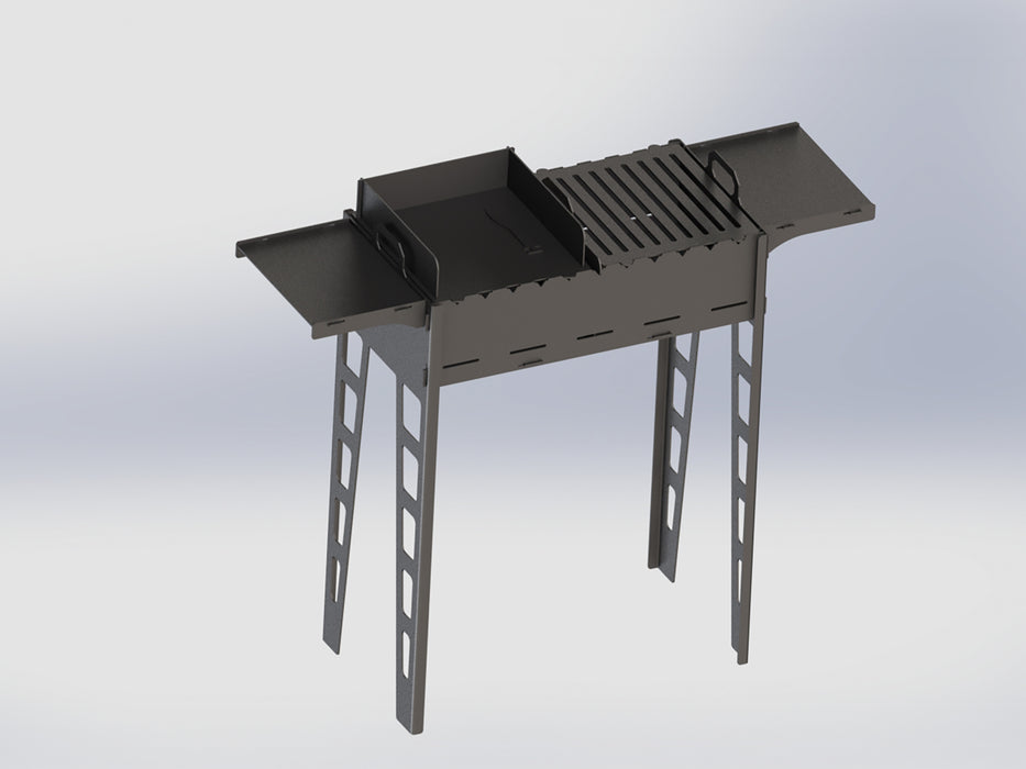 Picture - 7. Fire pit, grill and bbq for camping. DXF files for plasma, laser, CNC. Firepit.