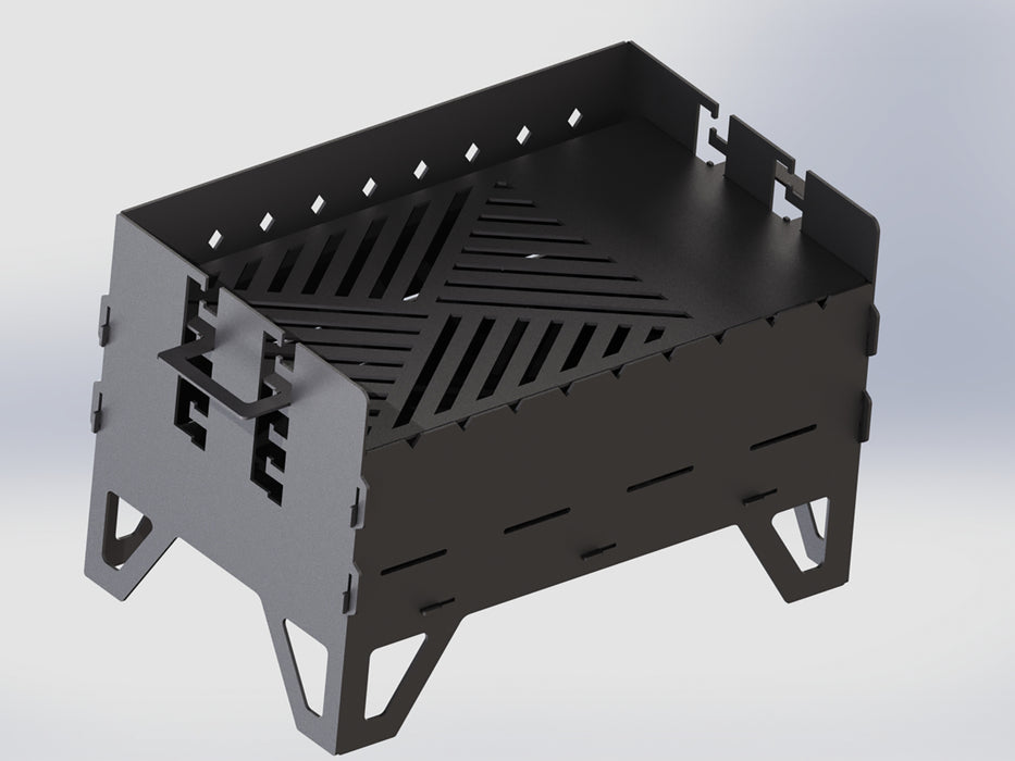 Picture - 8. Collapsible fire pit, grill and bbq. DXF files for plasma, laser, CNC. Firepit.