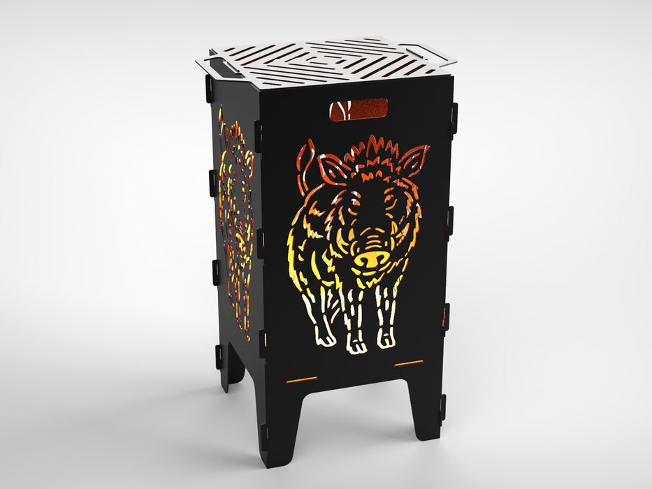 Picture - 7. Boar fire pit, grill and bbq. DXF files for plasma, laser, CNC. Firepit.