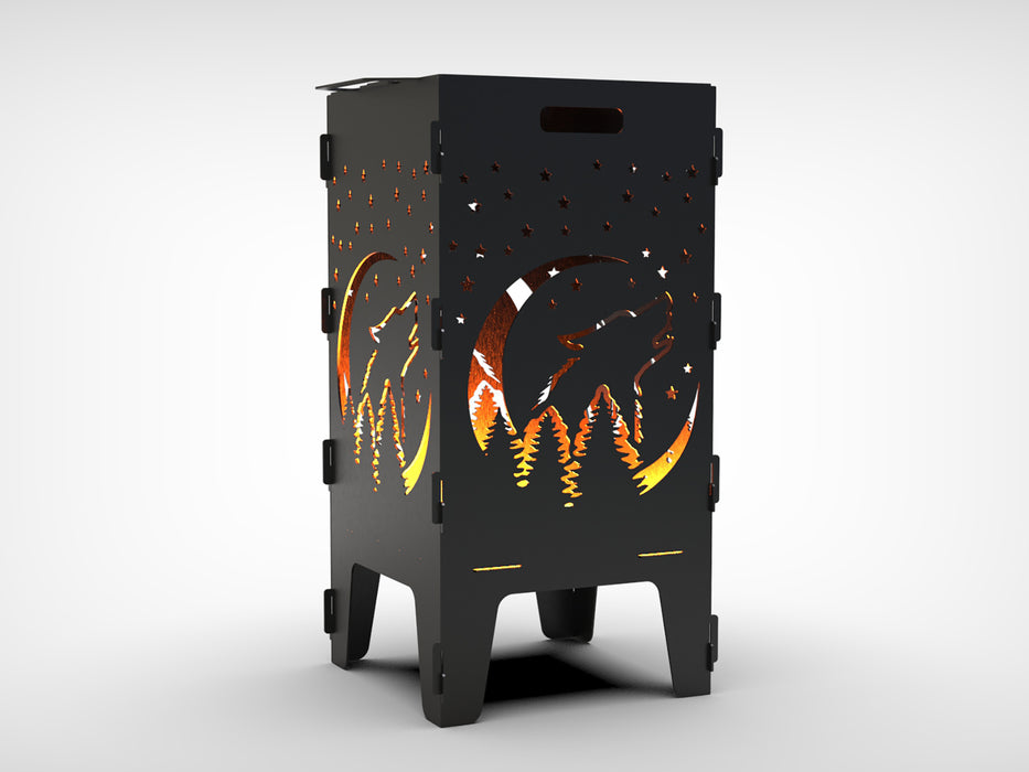 Picture - 8. Wolf fire pit, grill and bbq. DXF files for plasma, laser, CNC. Firepit.