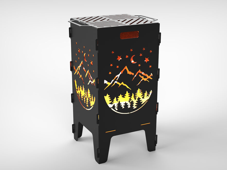 Picture - 9. Mountains fire pit, grill and bbq. DXF files for plasma, laser, CNC. Firepit.