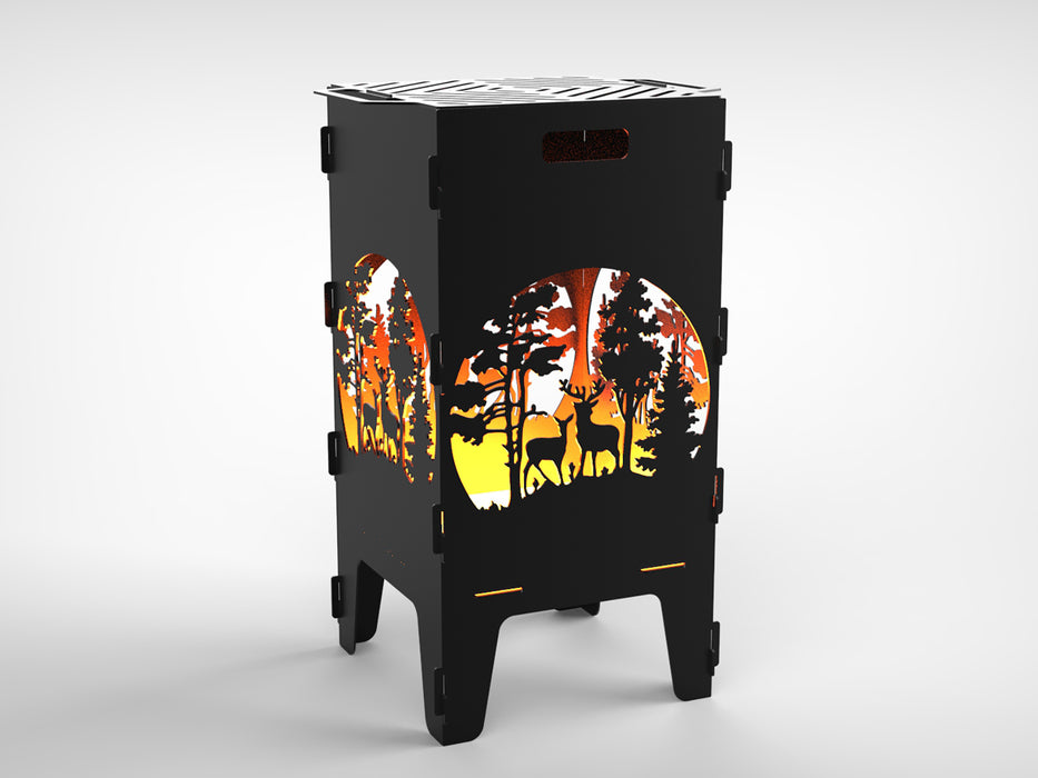 Picture - 9. Forest fire pit, grill and bbq. DXF files for plasma, laser, CNC. Firepit.