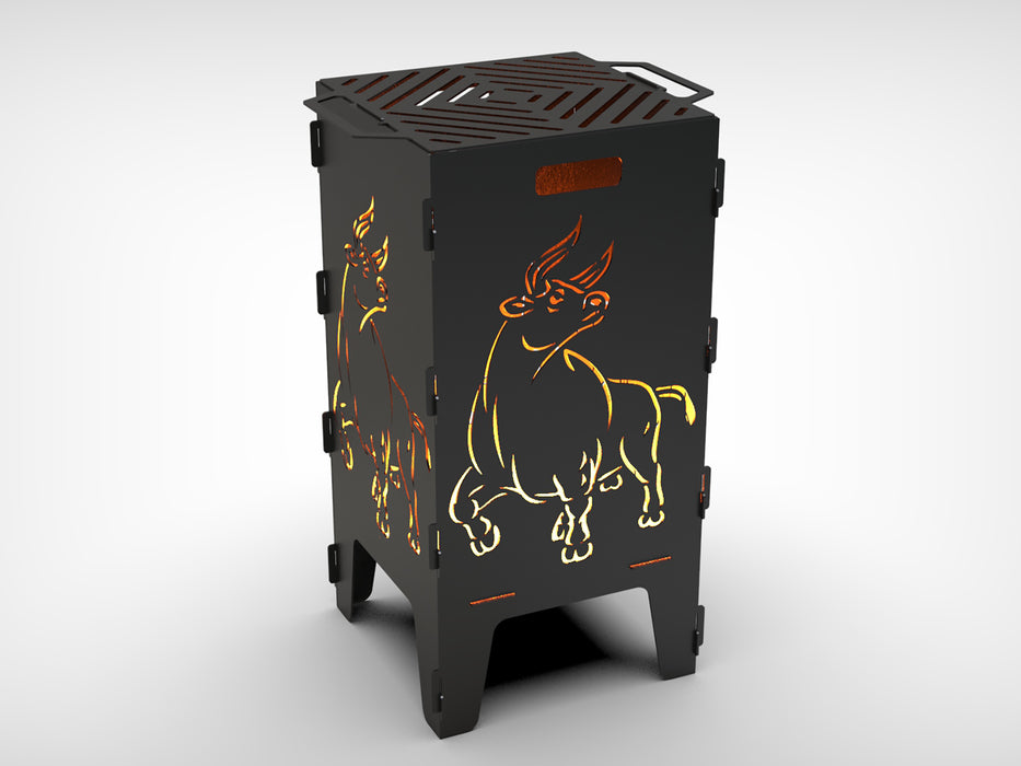 Picture - 9. Bull fire pit, grill and bbq. DXF files for plasma, laser, CNC. Firepit.