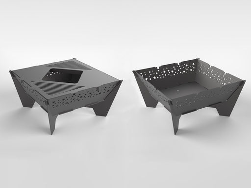 Picture - 9. Square Star 32'' fire pit, grill and bbq. DXF files for plasma, laser, CNC. Firepit.