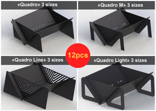 Picture - 1. Quadro fire pit for camping or backyard. DXF files for plasma, laser, CNC. Firepit.